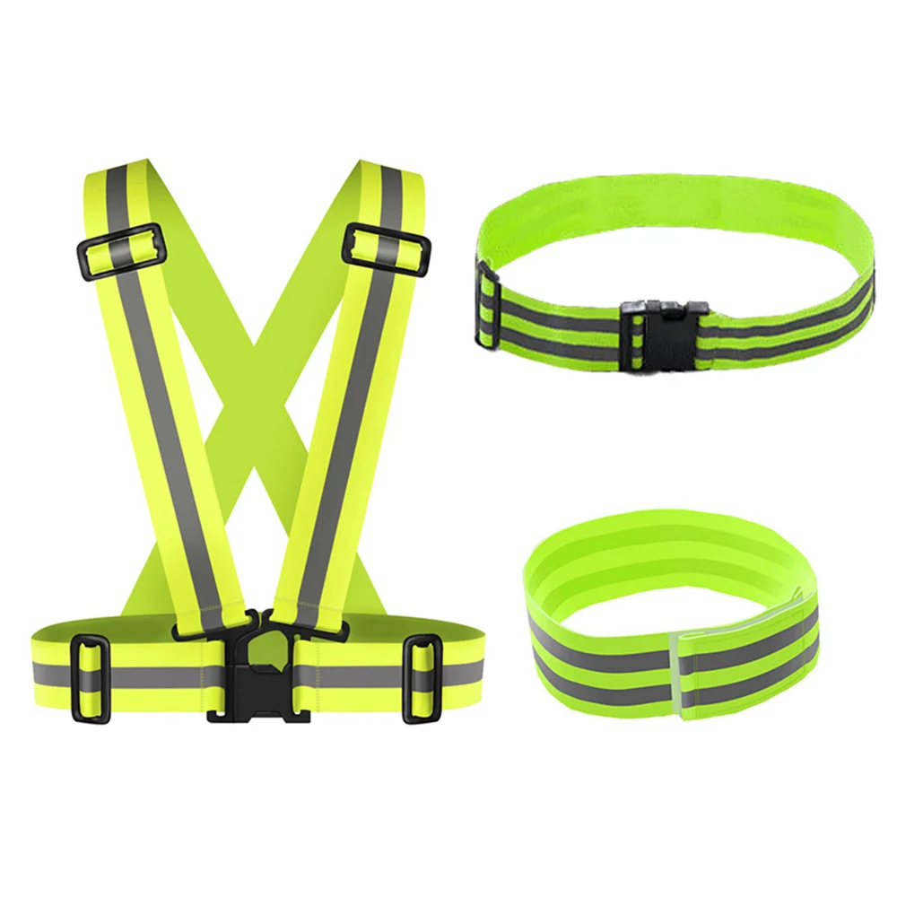 Cycling Running Reflective Strips High Visibility Bicycle Safety Bind Pants Armband Hand Leg Warning Reflective Tape BC0129 (8)