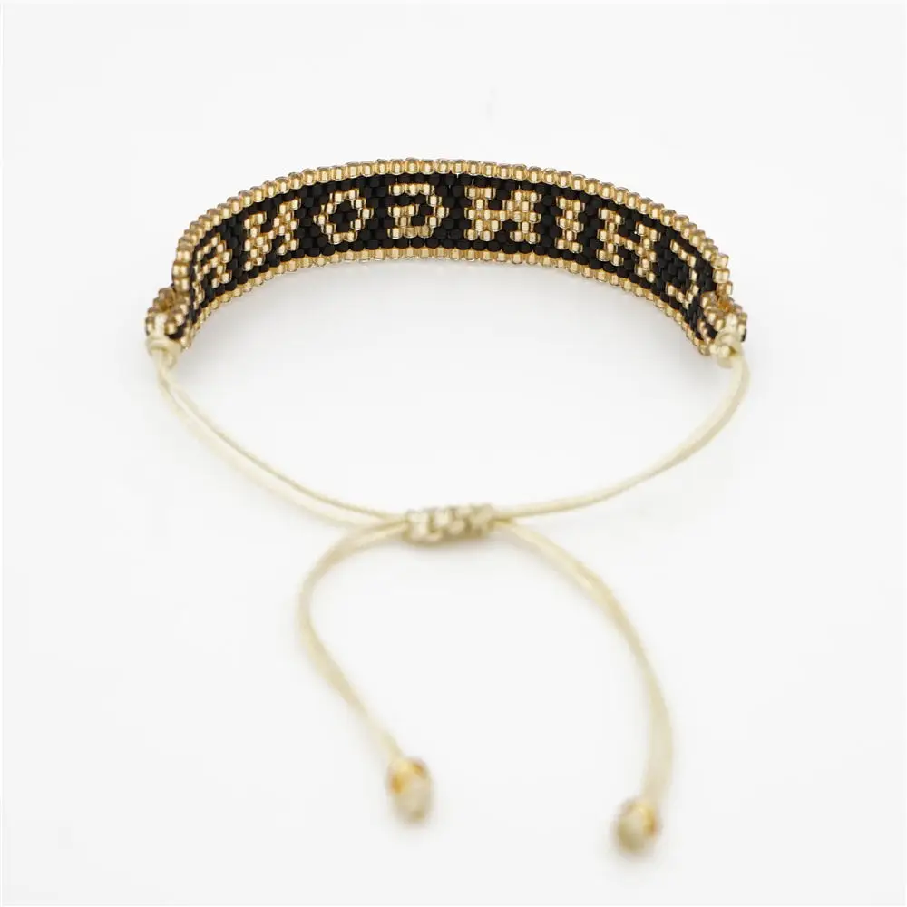 Go2boho MIYUKI бусы браслет CHINGONA-power Letter Pulseras Mujer Moda мексиканский мужской браслет, женская бижутерия ручной работы ткацкий станок