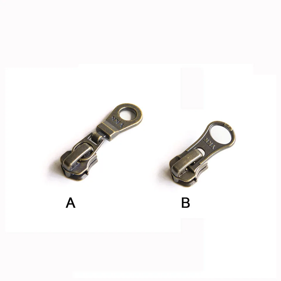 YKK 5# Bronze Metal Zipper Slider Auto Lock Pull Puller Head 5pcs For 5# Metal Zipper Sewing Accessories