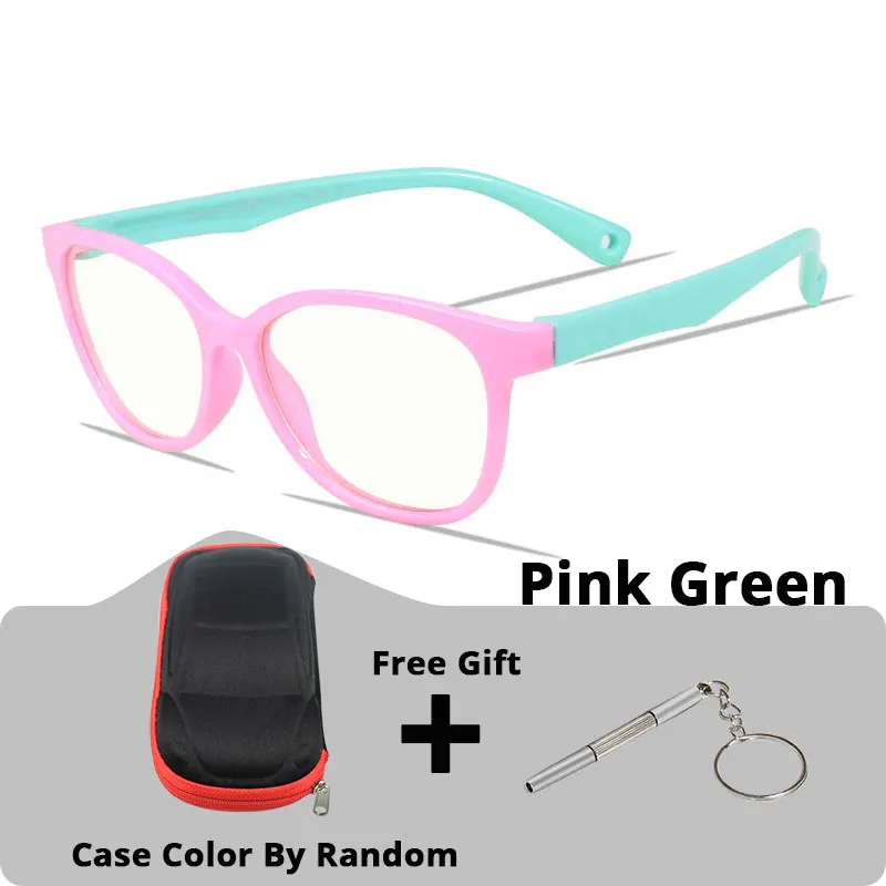 Pink Green C1 VANLOOK, Детские компьютерные очки, игровой анти-светильник Blue Ray, блокировка для детских очков, чехол, защита для глаз, Ninos - Цвет оправы: Pink Green C1