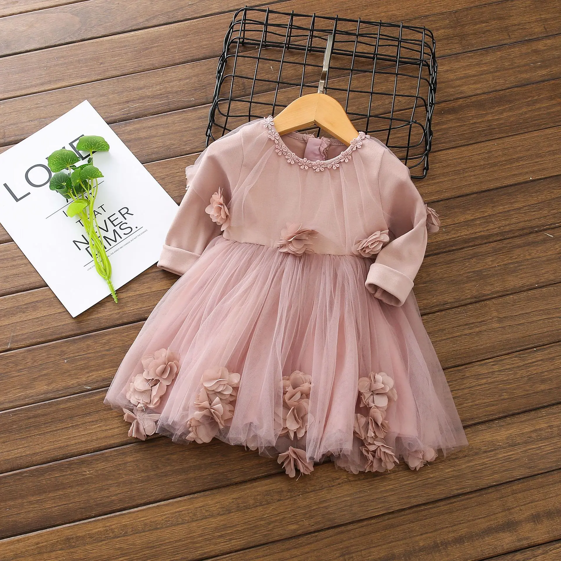 long sleeve baby party dress