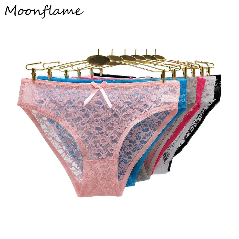 Moonflame 5 шт./лот женское нижнее белье сексуальные прозрачные трусики M L XL