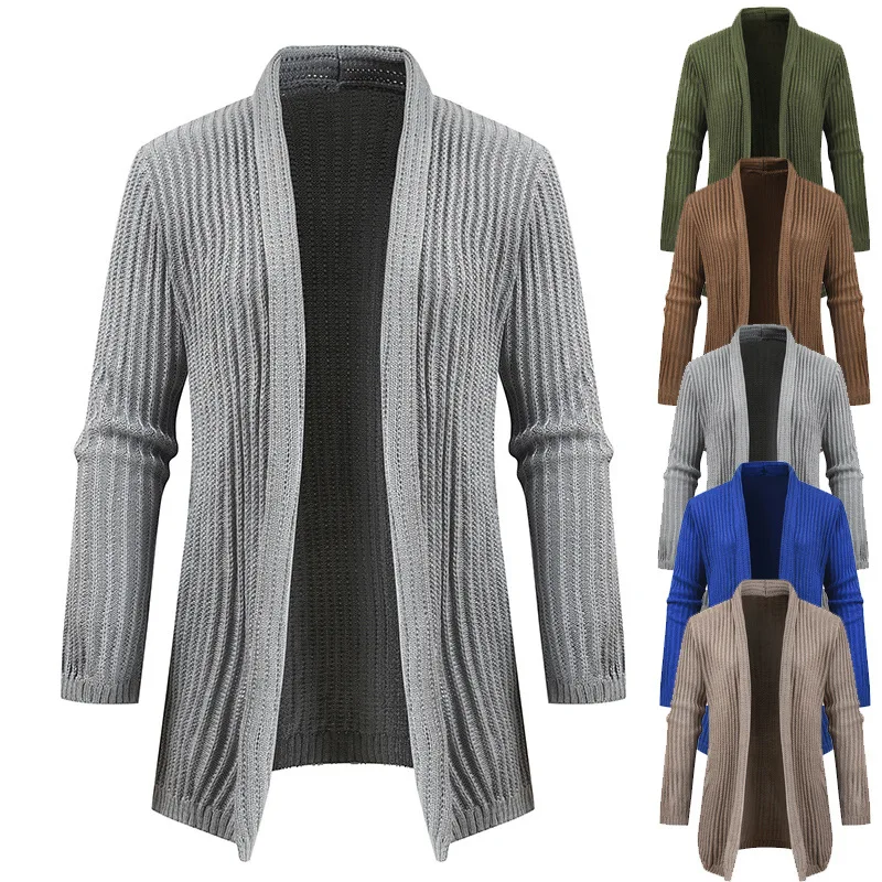 

Winter Men Velvet Sweatercoat Pattern Style Wool Cardigan Male Casual Thicken Warm Fleece Christmas Long Sweater For Man Hombre