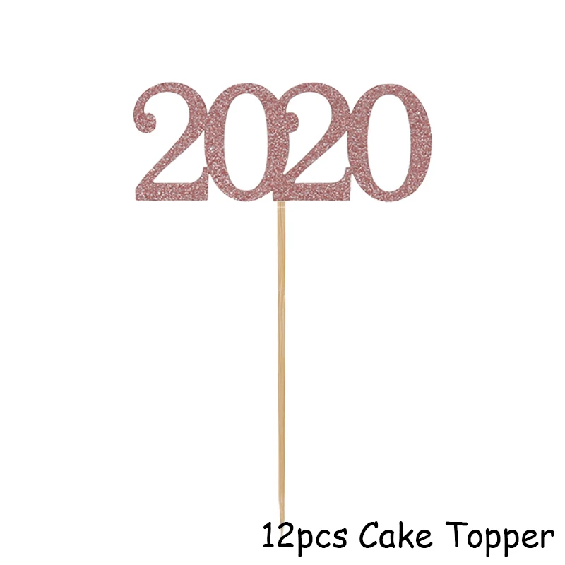 12pcs Rose Gold 1 Набор с новогодним баннером и воздушными шарами фоторамка вечерние Новогодние украшения Navidad Merry Christmas декоративные принадлежности - Цвет: 12pcs Rose Gold