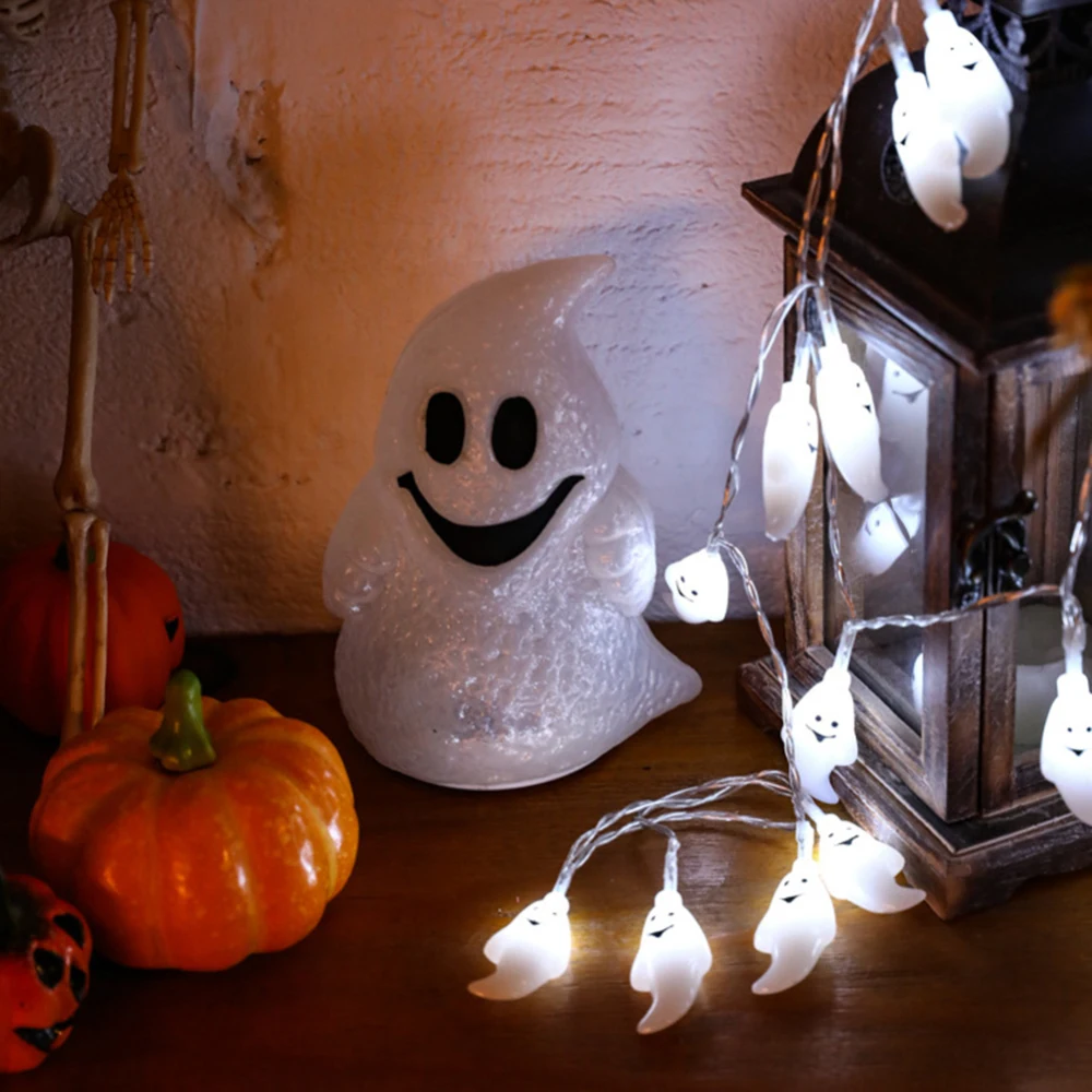 20 Led Ghost Pumpkins Bats String Lights For Party Decor Led Ghost Pumpkins Bats String Lights