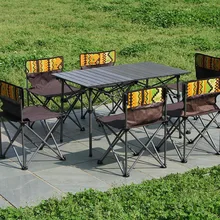 Напольный складываемый походный стол стул алюминиевый сплав стол для пикника ультра-легкий прочный раскладной стол складной стол-стул Furnitu