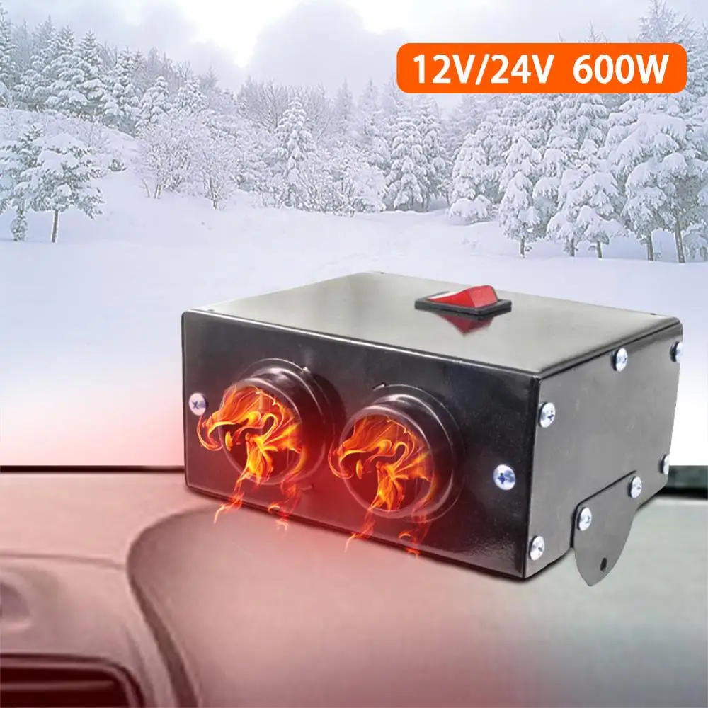 

Car Heater 600W 12V 24V Car Glass Defroster Window Heater Air Outlet 2 Warm Dryer in Car Goods Interior Accessories Winter