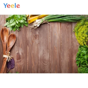

Yeele Wooden Boards Planks Vegetables Seasoning Photophone Food Kitchen Photo Background Photographic Backdrops for Photo Studio