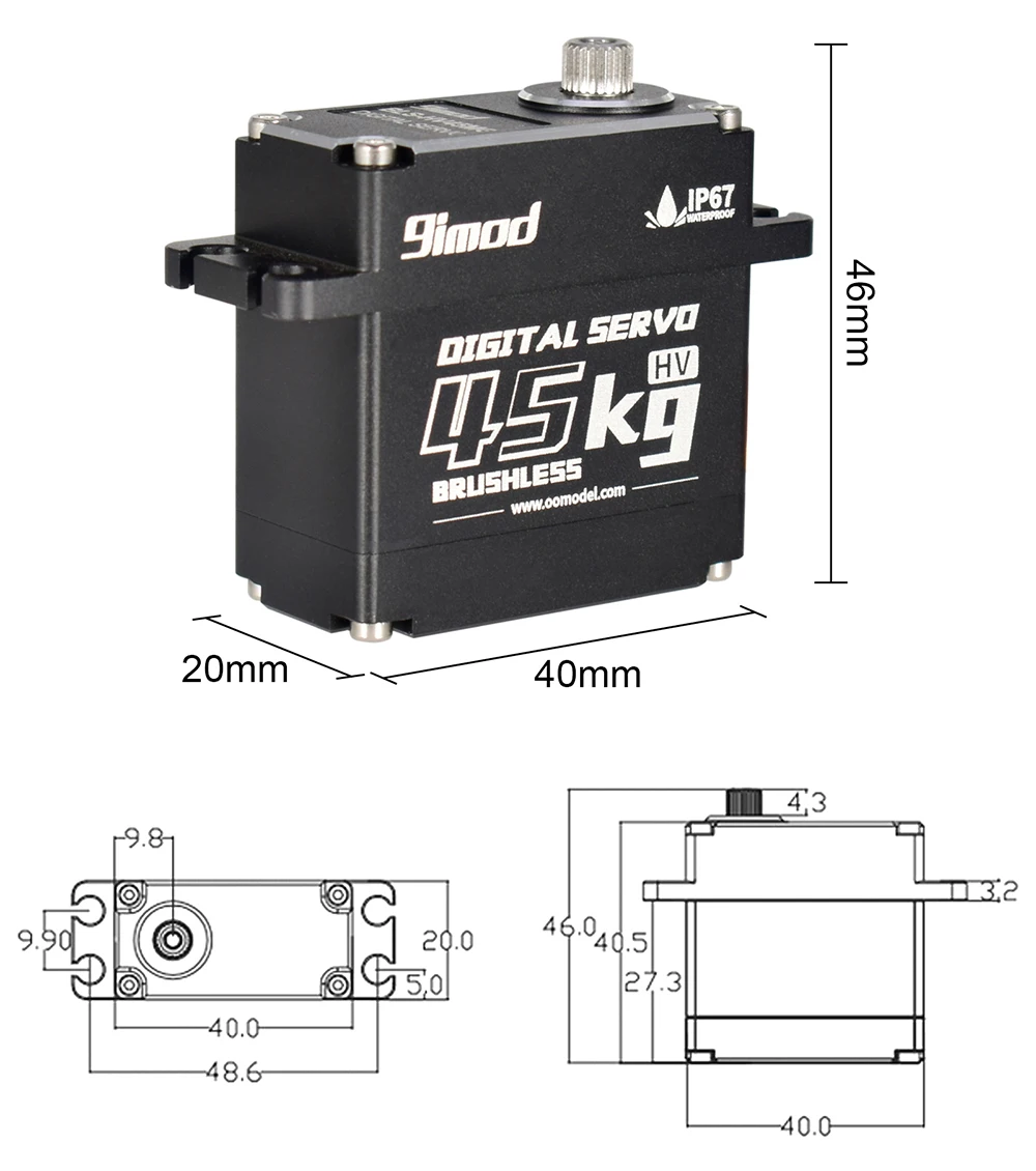 Servocomandi e componenti AZDelivery MG995 Micro servomotore digitale servo motore per RC Robot