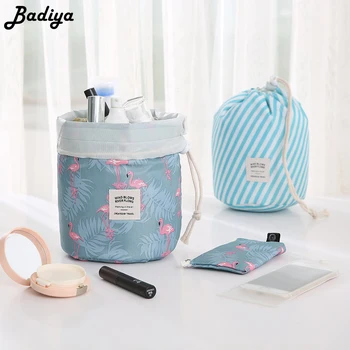 

Travel Cosmetic Bag Multifunction Portable Lazy Drawstring Storage Bag Hot Sale Round Waterproof Organizer Toiletry Makeup Bag