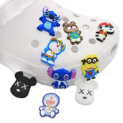 Sandales en PVC avec boucle pour enfants, 1 pièce, mignon, personnage de dessin animé, breloques de chaussures, cadeaux de noël 