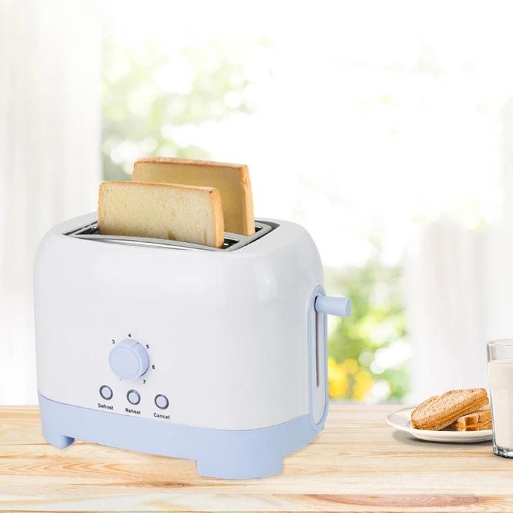 Home Appliances Electric Bun Toaster Household Stainless Steel 2 Slices Toaster Bread Machine(EU Plug)