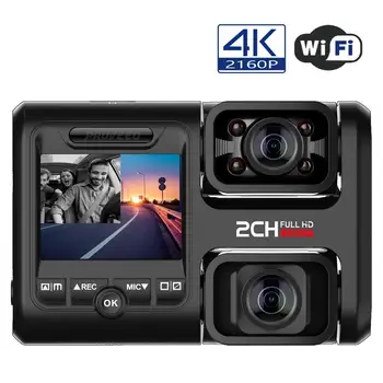 

dash cam 4k gps wifi for car dual with Infrared Night Vision 1080P Front and Inside car dvr for Cars video recorder