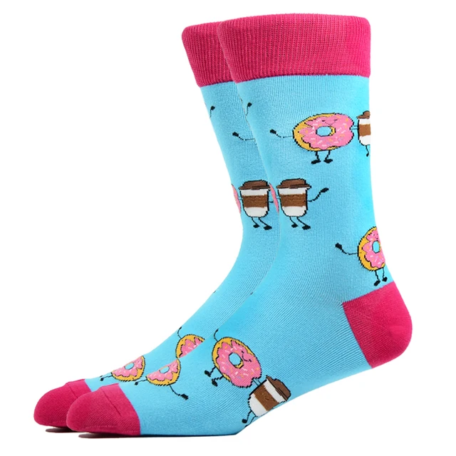 Fashion Men Happy Socks Combed Cotton Cartoon Animals Dog Cat Large Size Casual Women Cute Funny Harajuku Socks Colorful HK11017-2