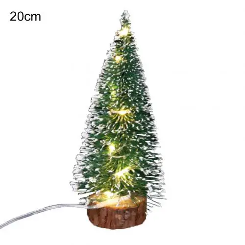 20cm Warm Color Мини DIY Рождественская елка с светодиодный светильник-гирлянда Домашний Настольный Декор офисные вечерние украшения для комнаты - Цвет: 20cm Warm Color