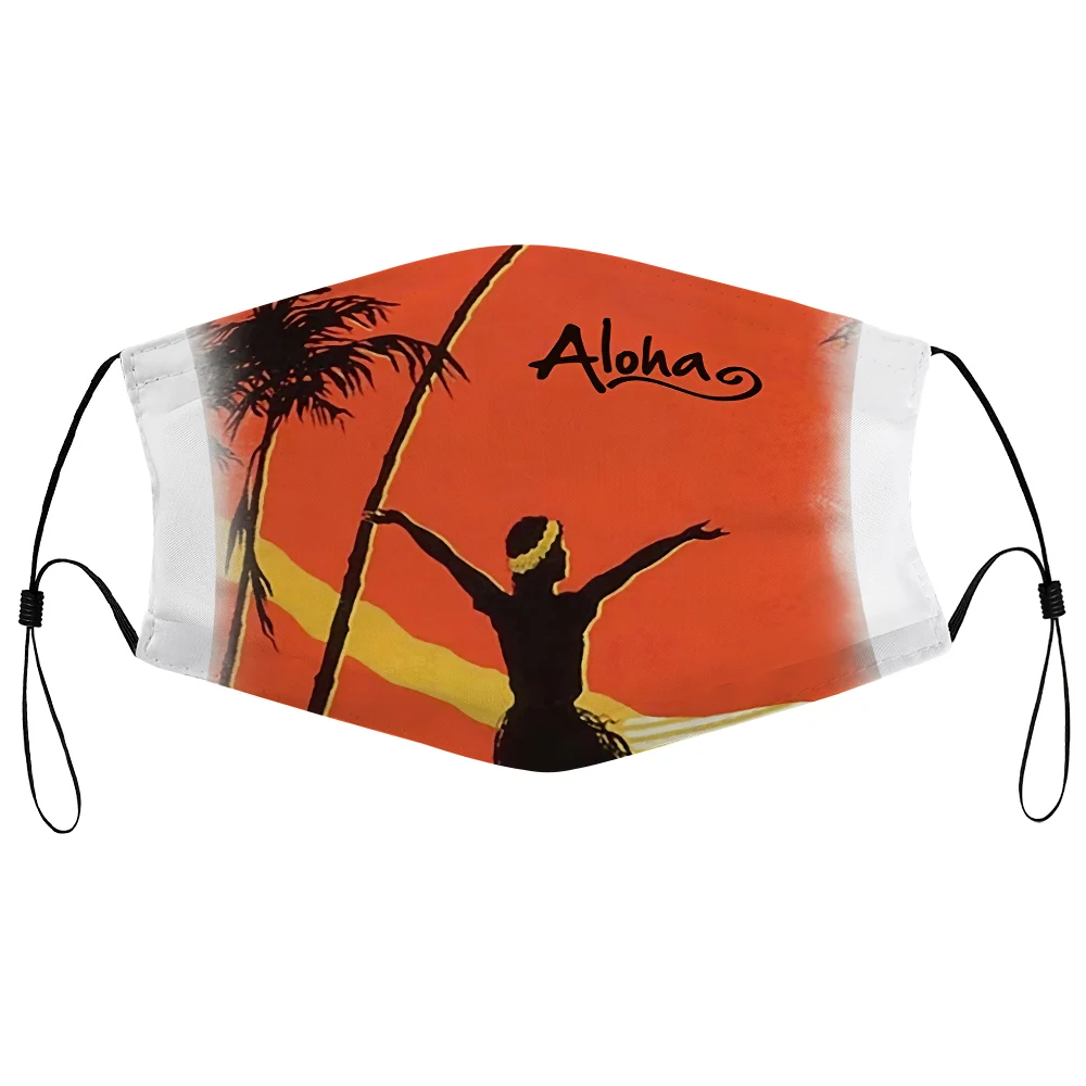 Dust mask with filter BOARDRIPPAZ ALOHA HAWAII HULA SEXY GIRL SUNSET WAIKIKI BEACH STRAND SURF | Аксессуары для одежды