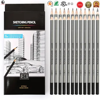 

Professional Drawing Sketching Pencils Set,24Pieces Art Pencils 14B,12B,10B,Graphite Shading Pencils for Beginners Pro Artists