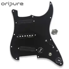 OriPure черная SSS загруженная Гитара Pickguard Alnico 5 пикапы для FD Strat Стиль гитары запчасти