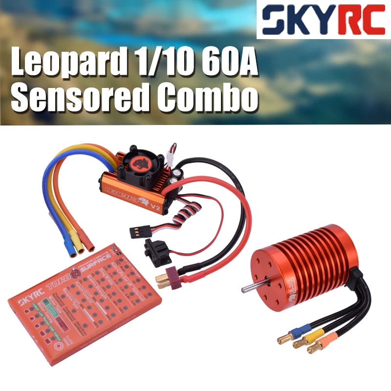 

SKYRC Leopard 12.0T 3300KV Brushless Motor 60A Brushless ESC LED Programming Card Power System Combo Set for 1/10 RC Car Truck