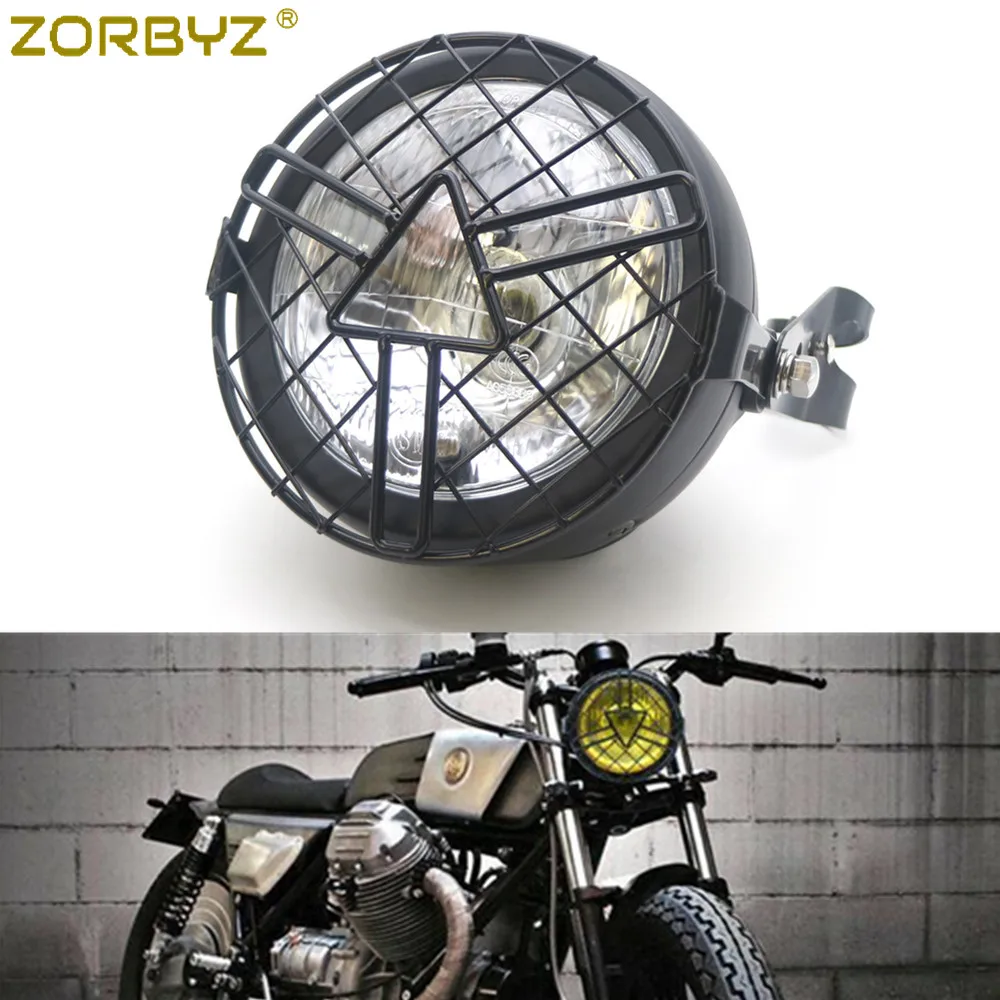 ZORBYZ черный металлический Ретро гриль стрелка Боковое крепление маска на фару