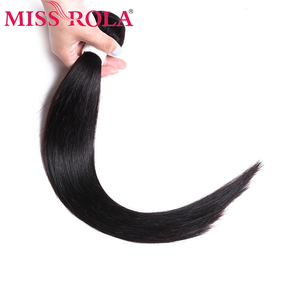 Мисс Рола бразильские волосы, волнистые пряди человеческие волосы прямые волосы 8-26 дюймов натуральный Цвет 1/2/3/4 волосы пряди не Реми