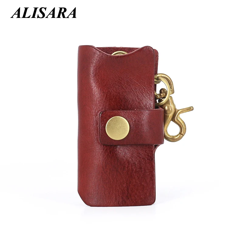 

New Fashion Key Chain Japan & Korea Style First Layer Leather Handmade Car Key Case Top-end 100% Cowhide Housekeeper Keychain