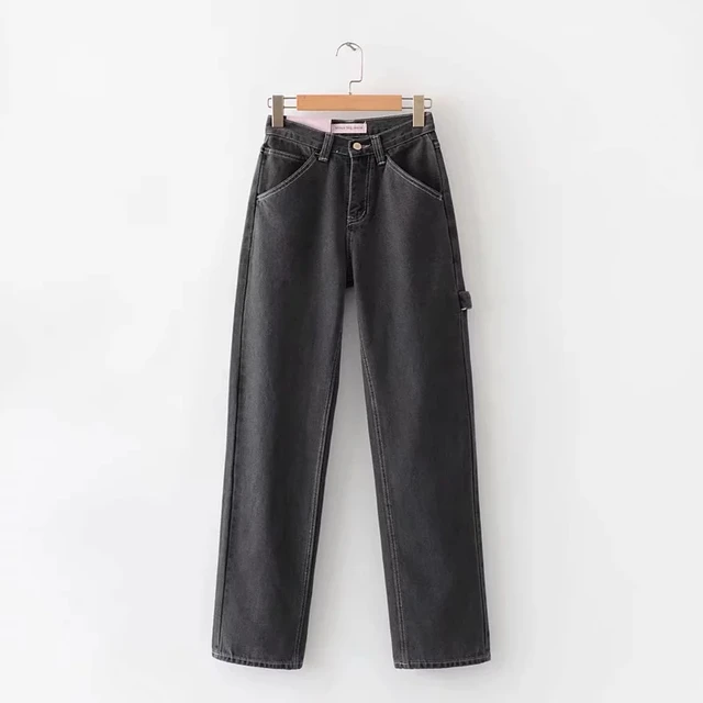 Women High rise Faded Black Denim Jeans 