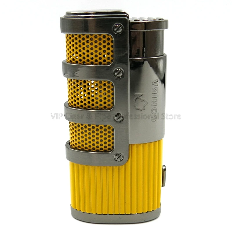 COHIBA высококлассная металлическая сигарная зажигалка 3 фонарь струя пламени бутан газ огонь пламя встроенный перфоратор прикуриватель инструмент для курения