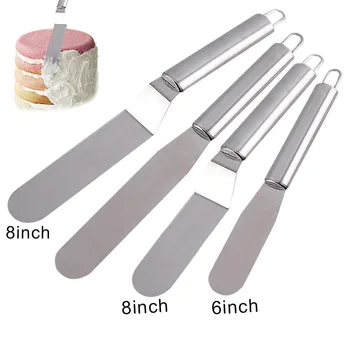 

6/8/10 Inches Stainless Steel Butter Cake Cream Spatula For Cake Smoother Icing Frosting Spreader Fondant Pastry Cake Decorating