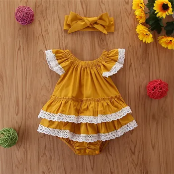 

Spring / Summer 2020 New Girls Jumpsuit Baby Sleeveless Solid Color Triangle Short Climbing Robe Family Matching Clothes