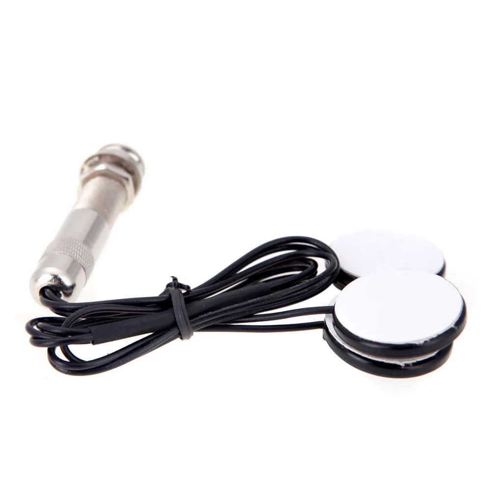 Universal 6.35mm Pickup Piezo 3 Transducer for Acoustic Guitar Ukulele Mandolin Violin Sliver Black Metal Rubber Plastic
