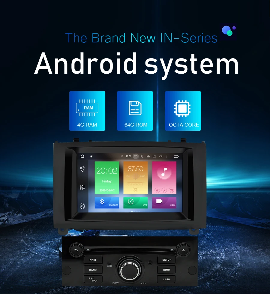 Top 4G RAM Android 9.0 Car DVD Player Multimedia Stereo For Peugeot 407 2004 2005 2006 2007 2008 2009 2010 Auto Radio GPS Navigation 2