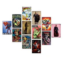 DC Hero Comic Бэтмен Супермен металлический знак Ретро металлический оловянный плакат с подписью доска для паба металлический винтажный домашний декор настенное искусство бар украшение