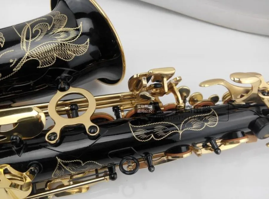 New Hot sale Alto saxophone black brass engraving mode black gold Sax musical instruments professional Alto saxophone case