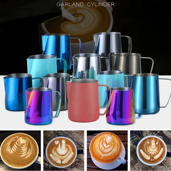 

Milk Steaming & Frothing Pitcher, Stainless Steel Non-Stick Milk Jug Pull Flower Cup Perfect For Coffee Cappuccino Latte Art