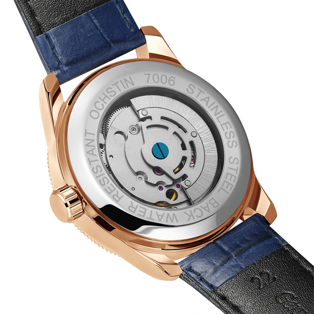 Men Mechanical Automatic Watch OCHSTIN Luminous Man Watches Leather Classic Wristwatch Male Fashion Retro Clock часы мужские