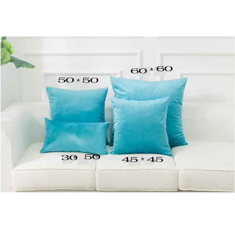 Luxury Fashion Velvet Cushion Cover Pillow Cover Pillowcase Green Yellow Pink Blue Purple Gray Home Decorative Sofa Throw Pillow