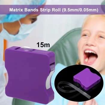 

15m Dental Clear Matrix Bands Strip Roll Restoration Light Cured Resin Bands for Anterior 9.5mm/0.05mm