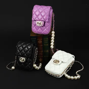 

Women's leather bag Pearl lady bag Mobile phone bag Female bag Pretty girl bag Sheepskin Genuine leather Fashion women's bag