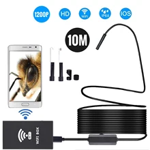 Беспроводной Эндоскоп IP68 Водонепроницаемый WiFi бороскоп инспекция 2.0MP HD 8 светодиодный 8 мм полужесткая змеиная камера 1 м/2/М/3,5 м/5 м/10 м
