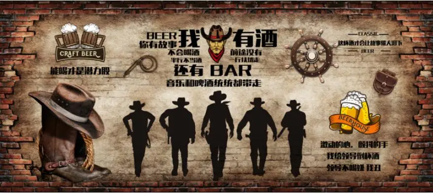 beibehang papel de parede personalizado moderno novo retro tijolo cerveja bar restaurante fundo decoração