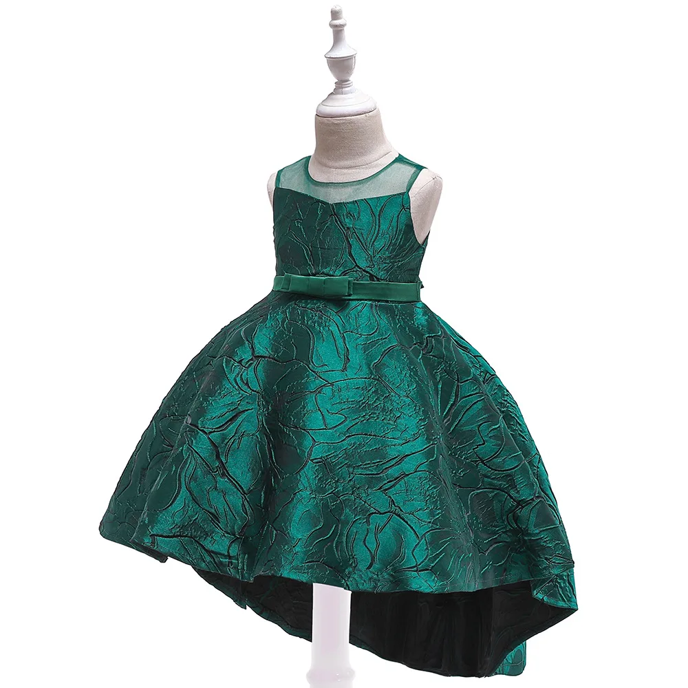 Europe And America Girls Dress Big Boy Tutu Satin Jacquard Princess Dress CHILDREN'S Piano Performance Formal Dress