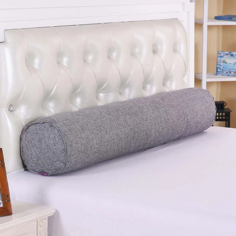 Хлопок джут круговой цилиндр спальный подушка для поддержки головы поясная подушка съемный карамельный цвет диван Canap Болстер