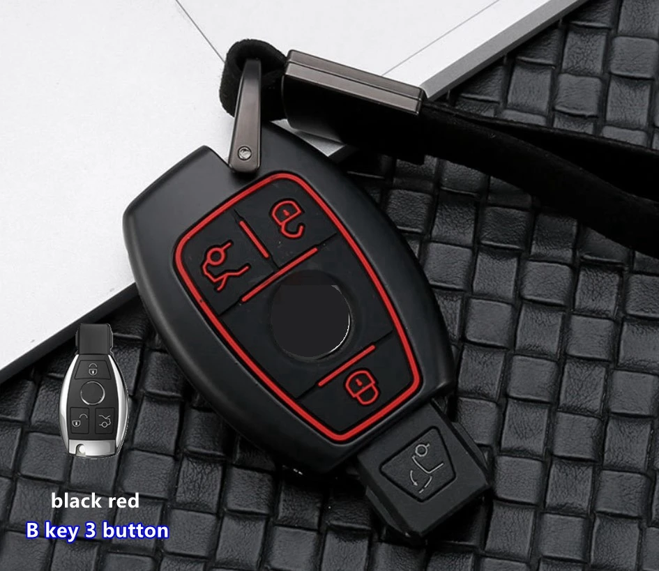 B key Автомобильные аксессуары чехол для ключей сумка для Mercedes Benz CLS CLA GL R SLK AMG A B C S Class Для AMG автомобильный брелок - Название цвета: B key