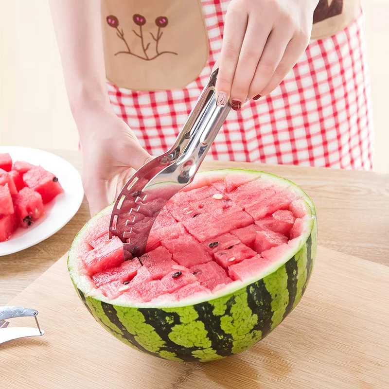 

Stainless Steel Watermelon Slice Artifact Multifunctional Fruit Slicer Hami Melon Slicer Fruit Knife