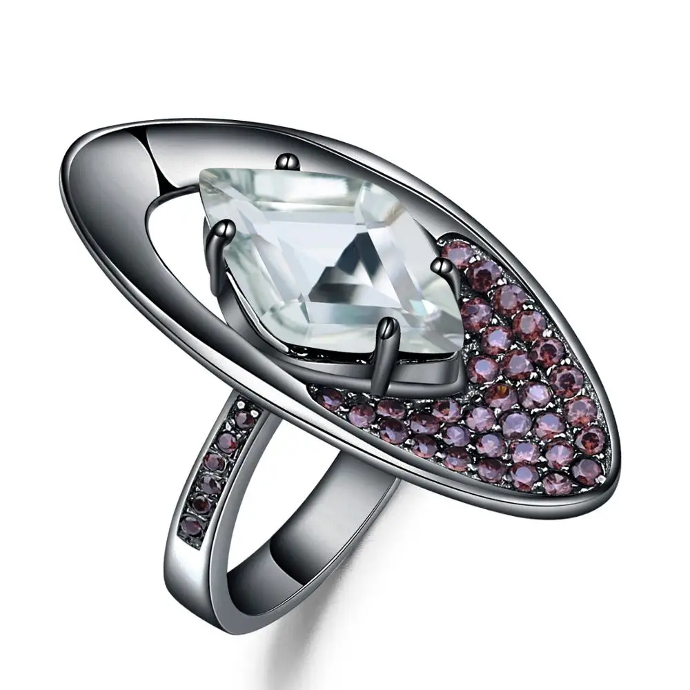 

GEM'S BALLET Natural Green Amethyst Gemstones Finger Rings 925 Sterling Silver Vintage Oval Ring for Women Party Fine Jewelry