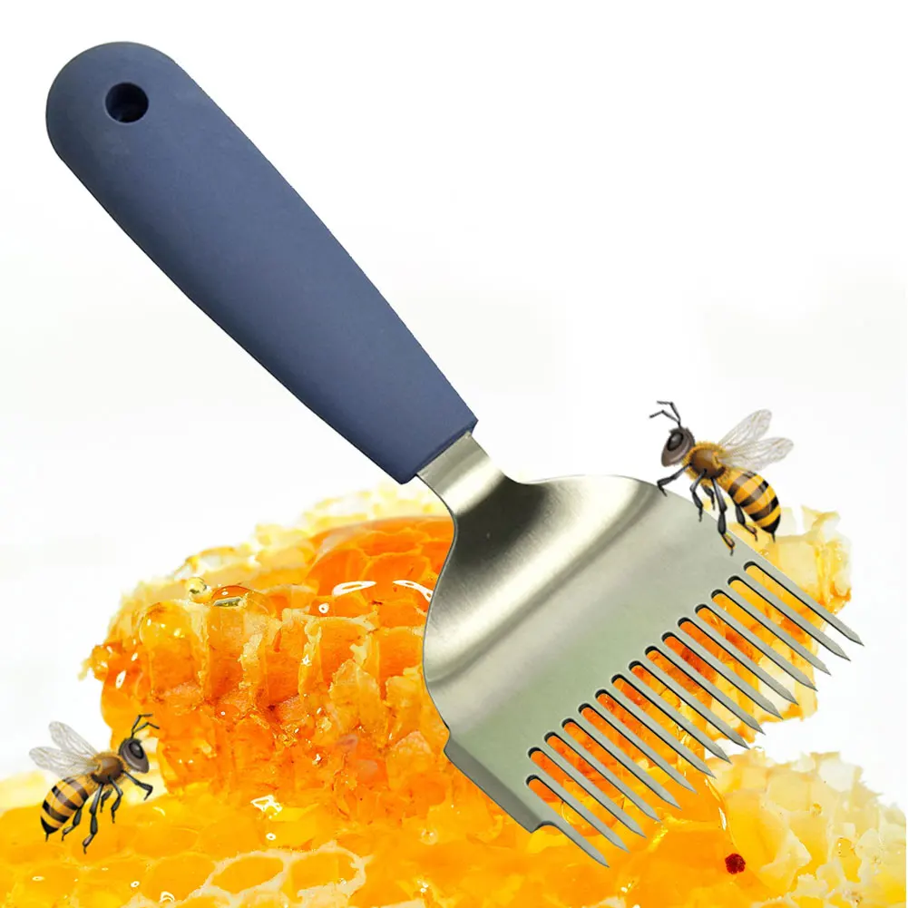 Durable Uncapping Fork Honey Scraper Straight Needles Farm Honeycomb Beekeeping Tool Stainless Steel Practical Professional