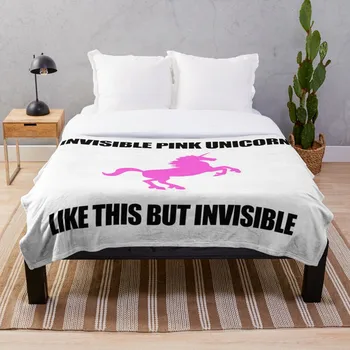 

Invisible Pink Unicorn Throw Blanket Soft Sherpa Blanket Bed Sheet Single Knee Blanket Office Nap Blanket