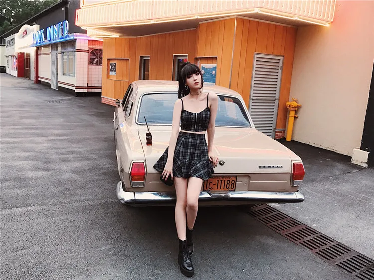 Ruibbit Готическая Девушка Лето Harajuku женские модные юбки Милая черная плиссированная юбка Панк Высокая талия короткая женская юбка костюм
