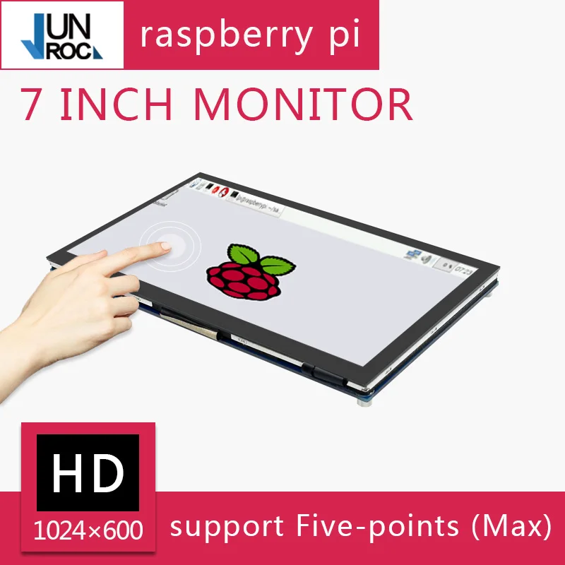 7'' Raspberry Pi Display 7inch Capacitive Touch Screen LCD 1024×600 IPS Supports Raspberry Pi 4B-3B+